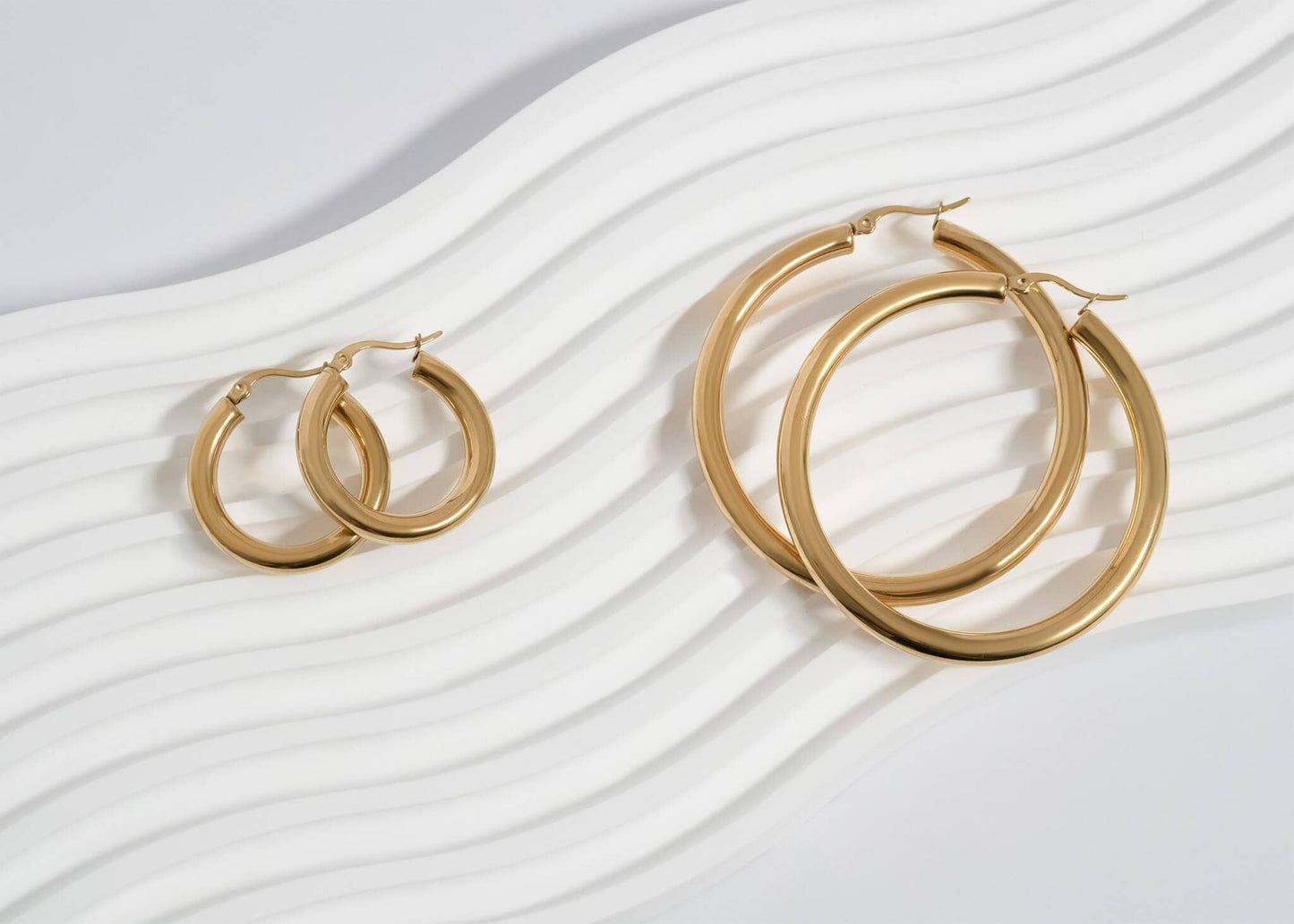 18K Gold PVD Stainless Steel Hoop Earrings