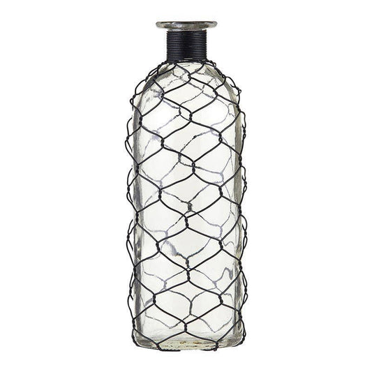 Glass Vase With Wire Sm